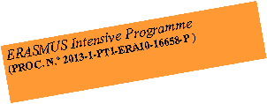 Caixa de texto: ERASMUS Intensive Programme
(PROC. N. 2013-1-PT1-ERA10-16658-P )